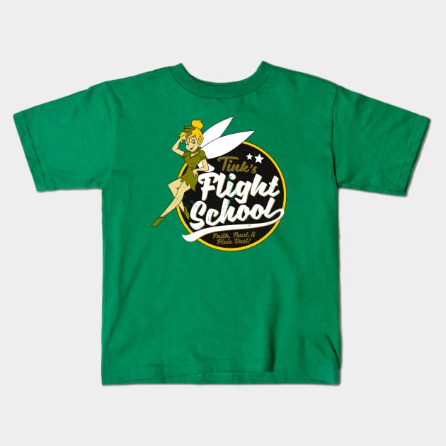 Tink's Flight School Kids T-Shirt by blairjcampbell